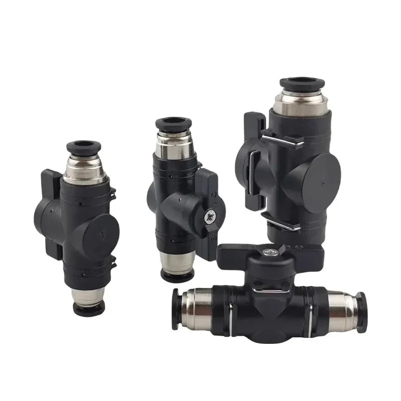 BUC Pneumatic Manual Valve - Straight Head Quick Coupling Steering Switch Manual Ball Valve for Air Hose (4mm,6mm,8mm,10mm,12mm)