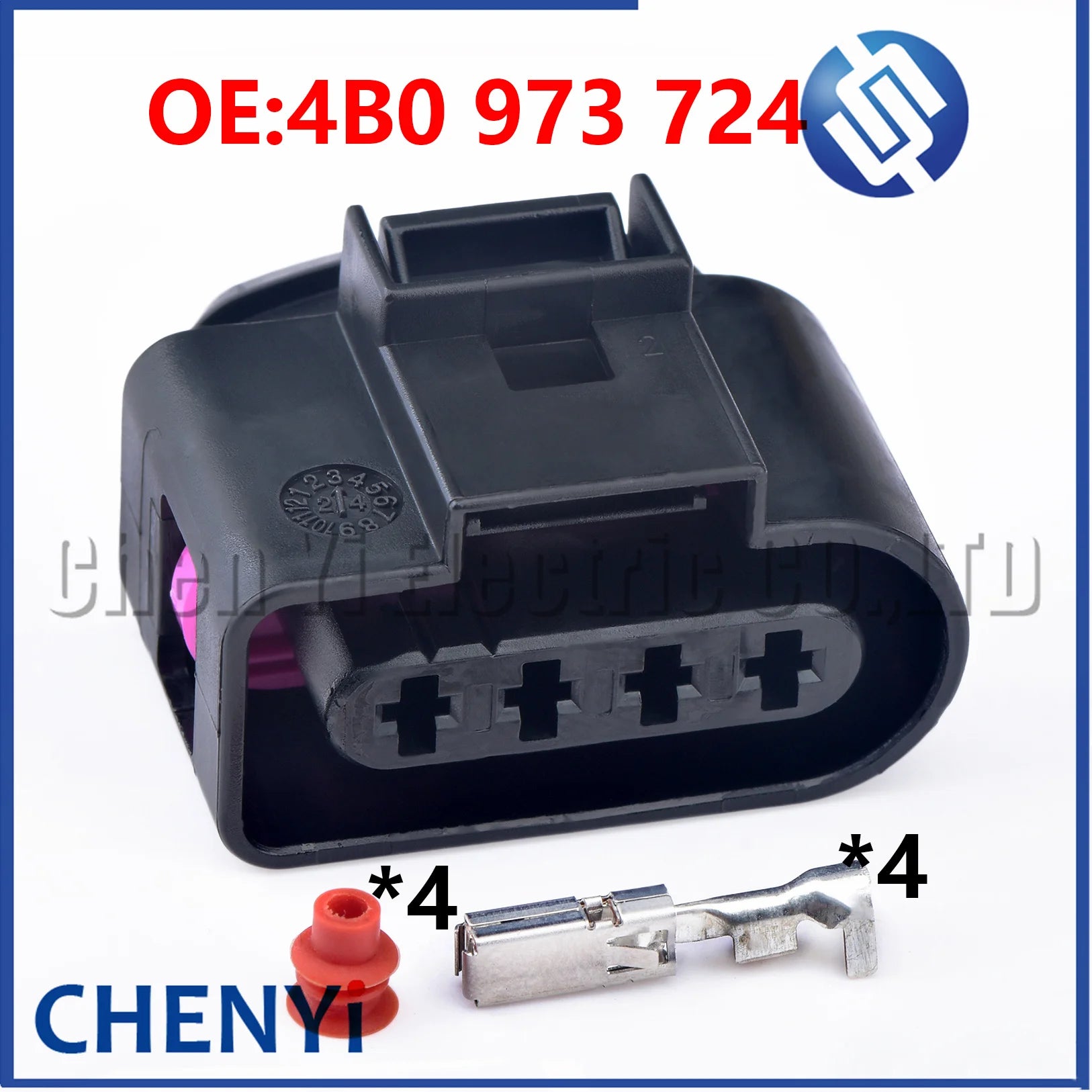 1 Pcs 4 Pin female Automotive waterproof connector Ignition Coil Wire harness plug 4B0973724 4B0 973 724 With Pins