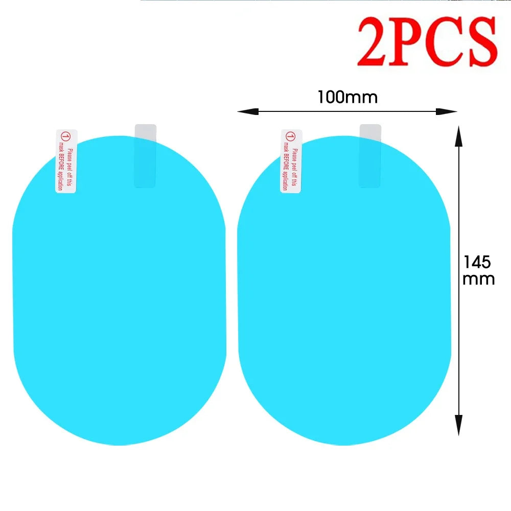 2pcs Car Rearview Mirror Film Sticker Side Window Rainproof Clear Film Anti-Fog Waterproof Protective Films for Car Motorcycle