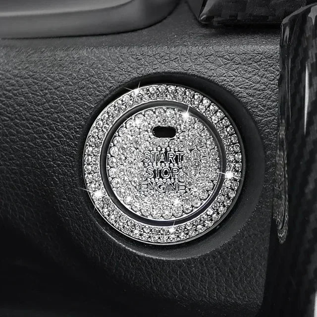 Car Bling One-Click Start Stop Engine Ignition Ring Sticker Crystal Rhinestone Circle Decor Accessories amagi