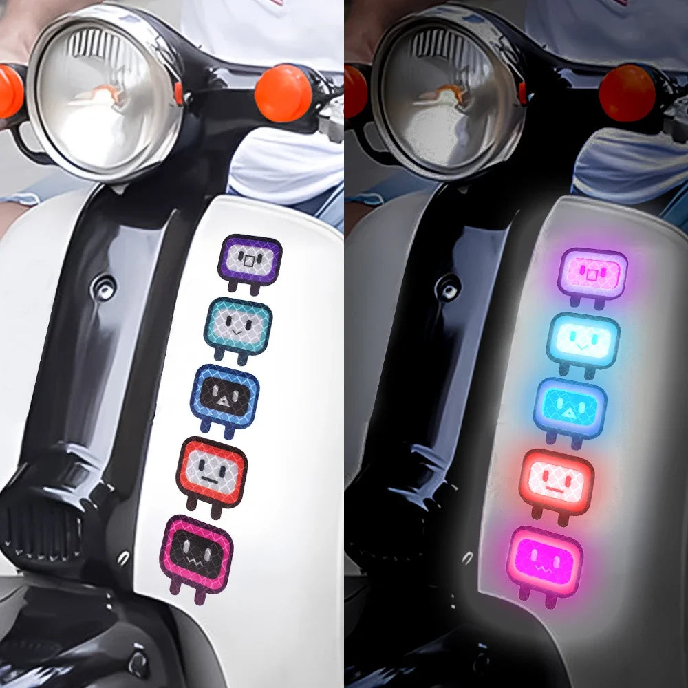 10/20PCS Car Stickers Decorative Reflective Motorcycle Personality Cute Square Auto Body Stickers Helmets Shielding Scratches