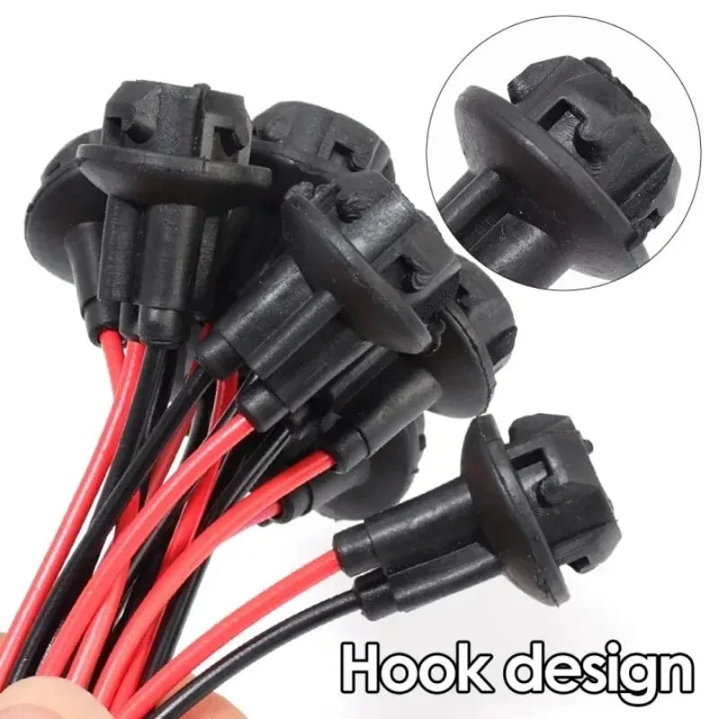 16/1pcs DC12V T10 W5W 147 Dashboard Wedge Light Bulb Socket Rubber Light Bulb Socket Lamp Holder Connector for Auto Truck Boat