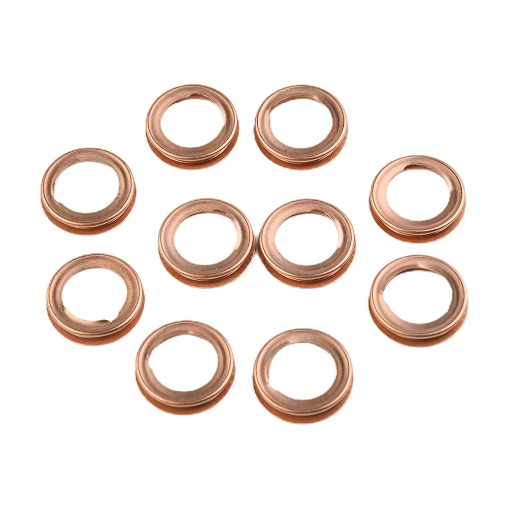10 Pcs Metal Oil Drain Plug Crush Washer Gasket 11026-01M02 For Nissan For Infiniti Oil Drain Plug Crush Washers Gaskets