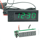 12V 3in1 Vehicle Car Kit Thermometer With Voltmeter With Clock LED Digital Display 3 In 1 Voltmeter Interior Parts