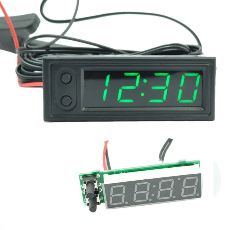 12V 3in1 Vehicle Car Kit Thermometer With Voltmeter With Clock LED Digital Display 3 In 1 Voltmeter Interior Parts
