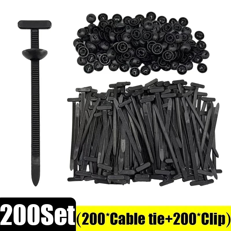 Universal Nylon Cable Ties Buckle Self Locking Heavy Duty Car Repair Fastener Auto Trunk Fender Engine Guard Panel Retainer Clip