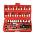 46pcs Ultimate Auto Marine Tool Kit with Socket Wrench Ratchet Set and Durable Steel Construction in Storage Case Motorcycles
