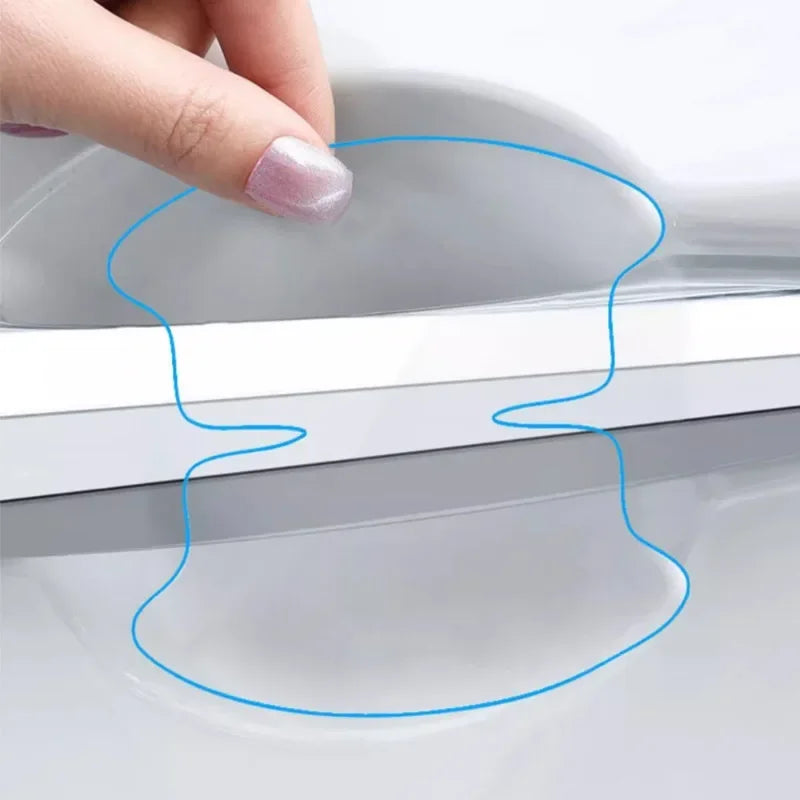 Car Door Bowl Handle clear Protective 8/4Pcs Stickers Universal Invisible transparent car Anti-collision Protection Strip Tools