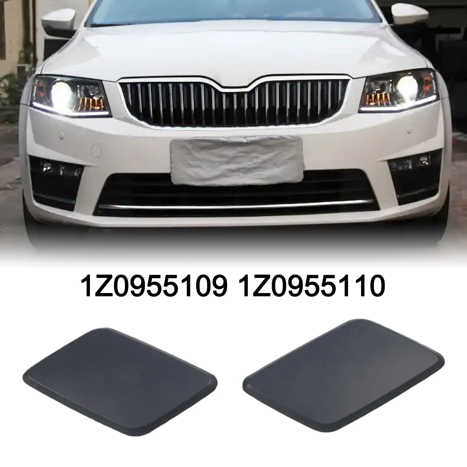 1 Pair Front  Bumper Headlight Washer Nozzle Cover  Cap For Skoda Octavia Mk2  1Z0955109 Cleaning Actuator  Cover Cap Lid