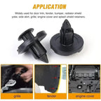 Car Bumper Door Panel Fender Liner Clips Retainer 8mm Auto Fasteners Rivets Clips Diameter Black Vehicle Accessories 20-100pcs