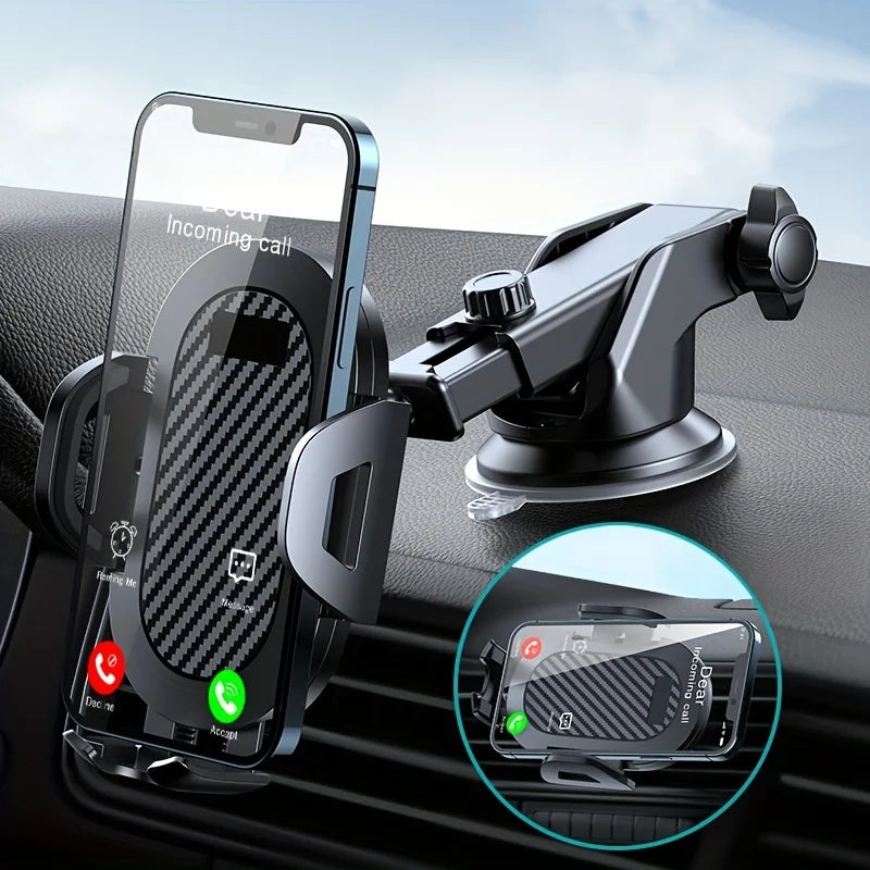 For iPhone 15 14 13, Gravity Suction Cup Dashboard Car Phone Holder, Car Mobile Support Smartphone Mount amagi