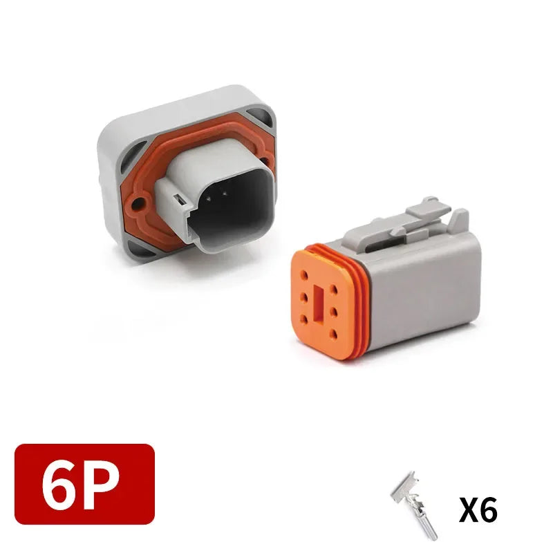 Deutsch DT/DTM/DTP/DTF Series Waterproof Connector 2-12Pin | Flange Mount for Automotive & Industrial Wiring Harness