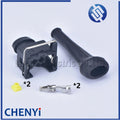 5set 2 Pin EFI Fuel Injector  Automotive waterproof connector Plug With Rubber Boot