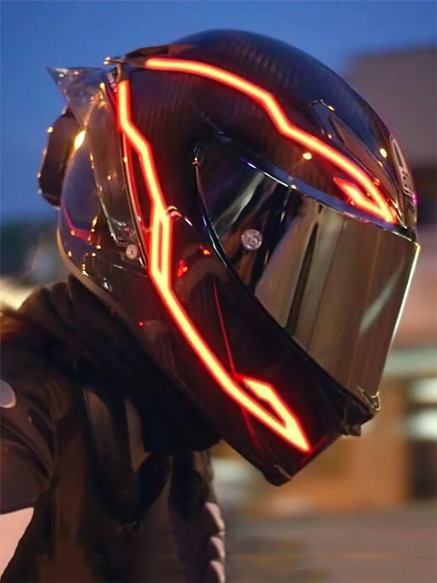 4 Flashing Motorcycle Bike Helmet LED Cold Light Strip EL Sticker Waterproof Warning Lights Motorcycle Night Riding Accessories