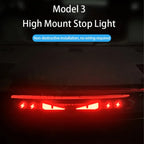 For Tesla Model 3 Highland Car High Mounted Taillight Brake Lamp Car Brake Projection Board PVC Tail Light Emblem Stickers Amagi