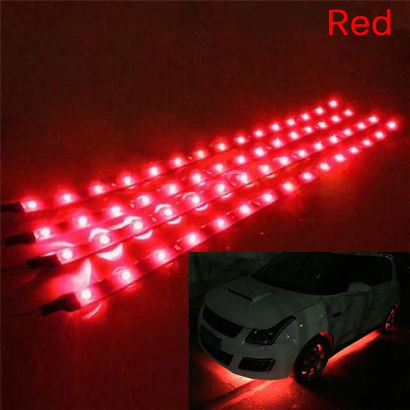 2/6PCS Waterproof DC 12V Motor LED Strip SMD Underbody Decorative strip Light For Car Motorcycle Beautiful Decorative Soft Light