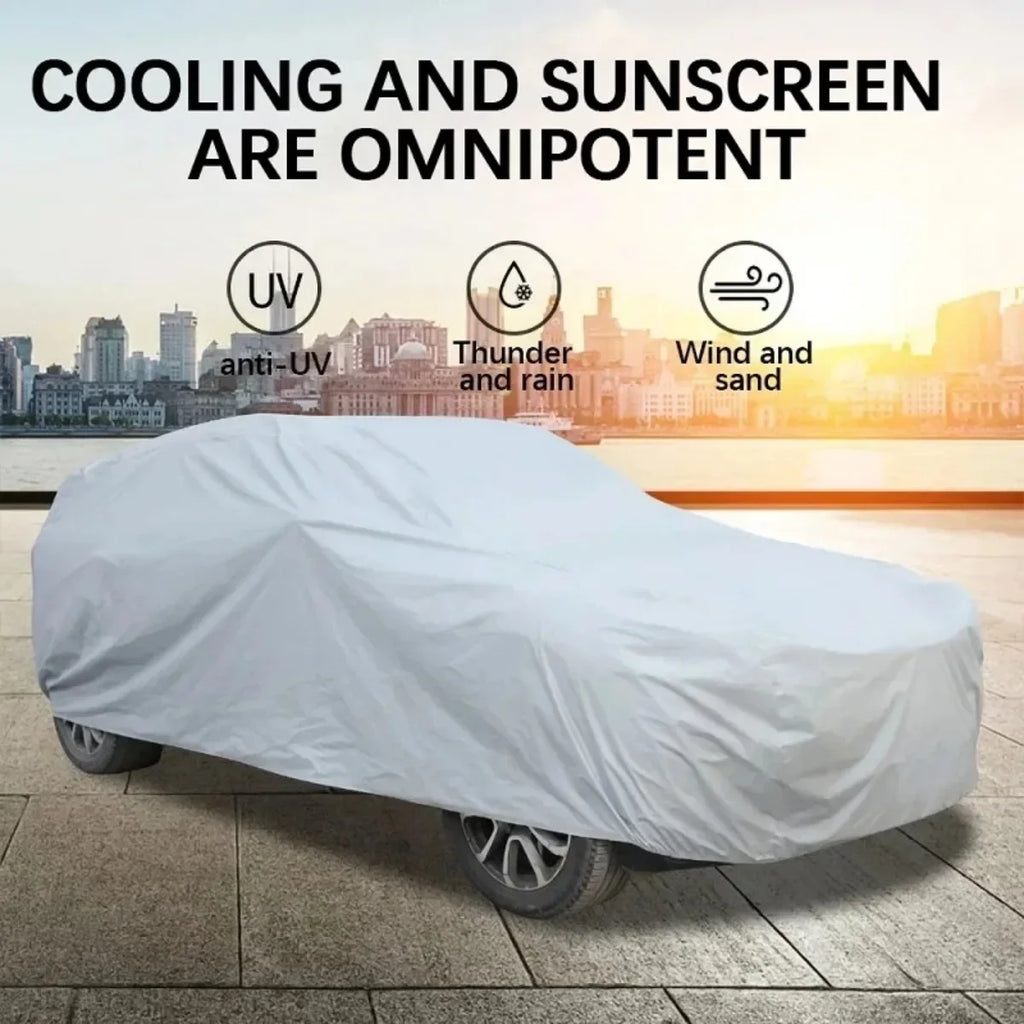 Universal Fit Full Car Cover Waterproof Dustproof All-Season PE Film Coat with Aluminum Protective Sunshade UV Ray Reflection