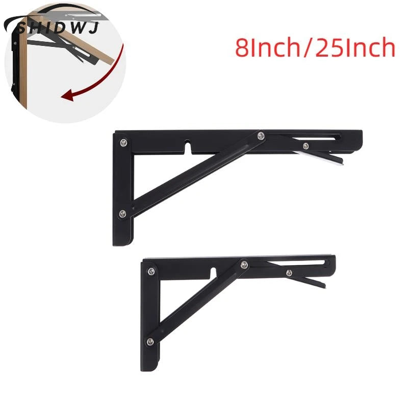 1Pcs Campervan Folding Bracket Table Shelf Motorhome Caravan Black Finish Stainless Steel Mini Folding Table Car Accessories