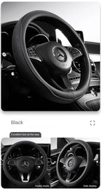 Napa Leather Perforated Patchwork Car Steering Wheel Cover, Non-slip, Breathable, Universal 15 Inch (Approx. 38.1cm) Amagi