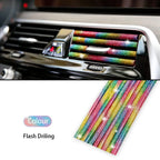 Car Vent Diamond Decorative Strip Fashion Luxury Car Air Conditioning Decoration Stripe Grille Sticker Accessories Amagi