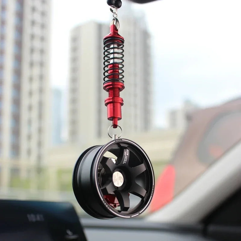 Car Wheel Shock Absorber Ornament Car Interior Rearview Mirror Pendant Car Pendant Hanging, Halloween, Christmas Gift Amagi