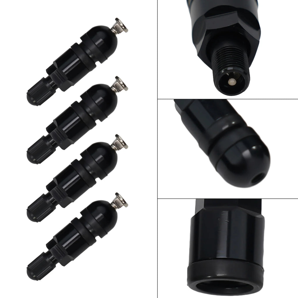 4pcs TPMS Tire Pressure Sensor Valve Stem Repair Kit For BMW 5 Series Black Tire Pressure Sensor Valve Stem Repair Kit