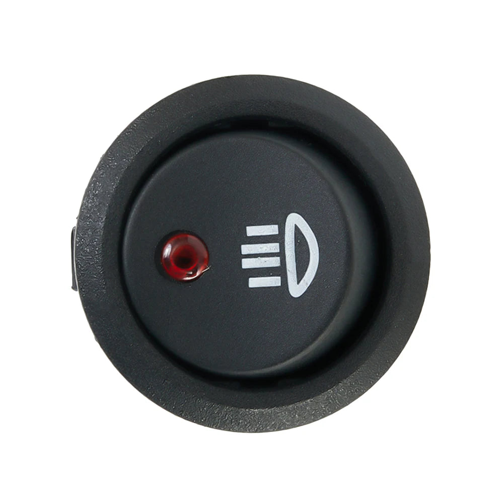 1 PC 23mm Car On  Off Rocker Switch Round 12V Red Led  Fog Light Lamp Symbol Car Van Truck  ABS Plastic Fog Light Switch