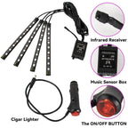 Car RGB LED Strip Light Automotive Interior Foot 36/48 LED APP/Remote/Voice Control Atmosphere Decorative Lamp Ambient Amagi