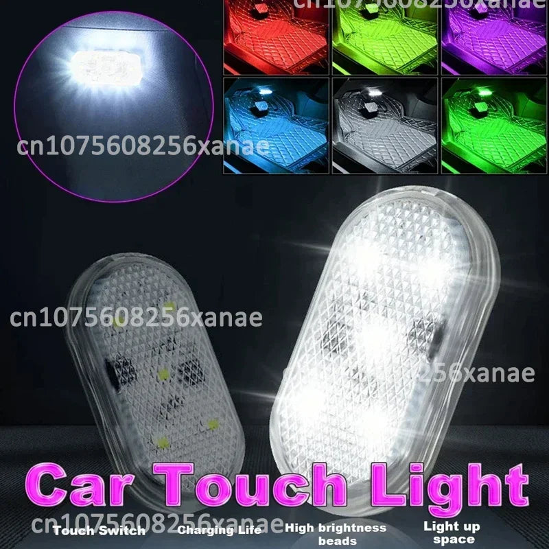 Car Interior Dome Light Finger Touch Sensor Mini LED Reading Lamp Roof Magnets USB Charging Atmosphere Dome Lamp Senser Tools Ne