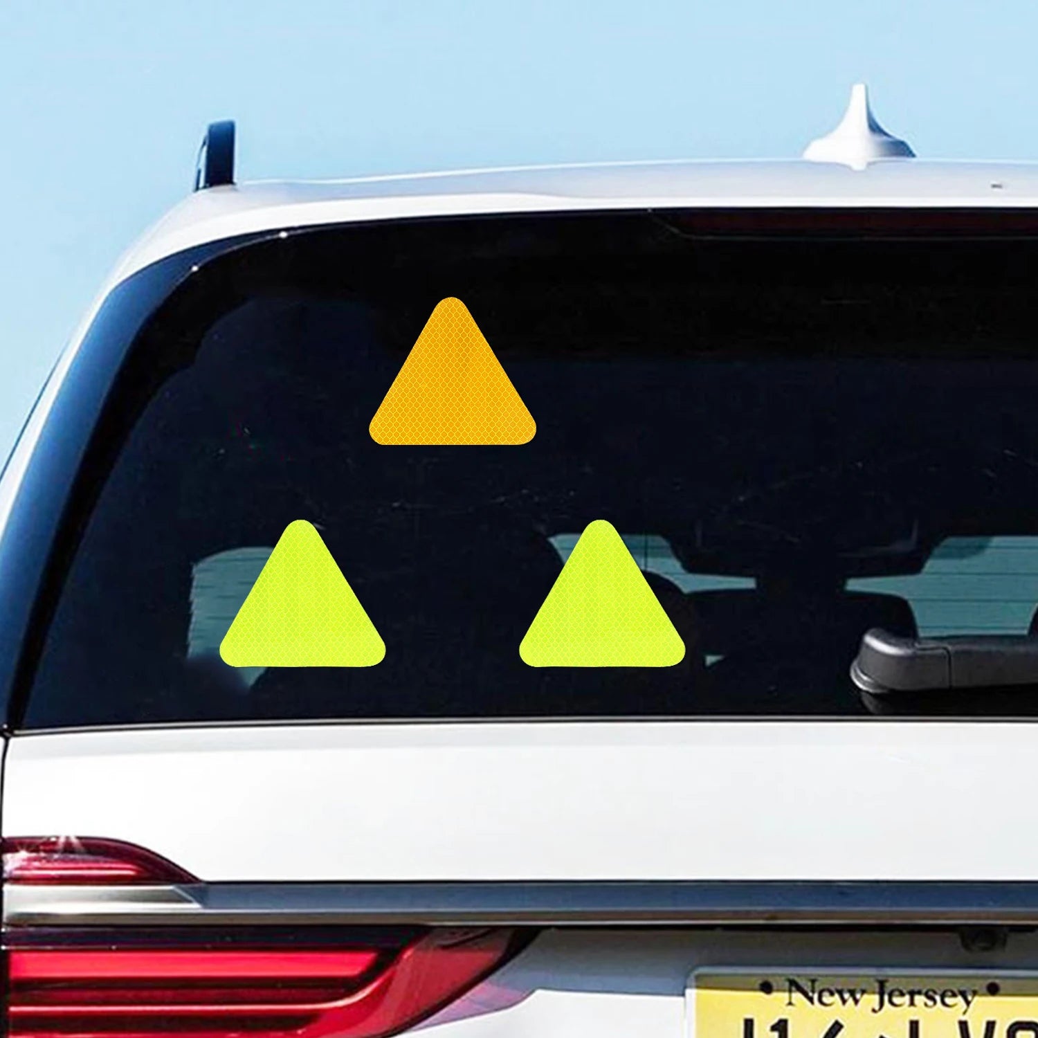 Car Reflective Stickers Night Light Safety and Warning Triangle Reflector Rear Light Sign Strips Exterior Decoration Accessories