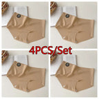 4PC Seamless Silk Women's Panties Ultra-Thin Briefs with High Elasticity Breathable Comfortable Soft Lingerie Underwear Amagi