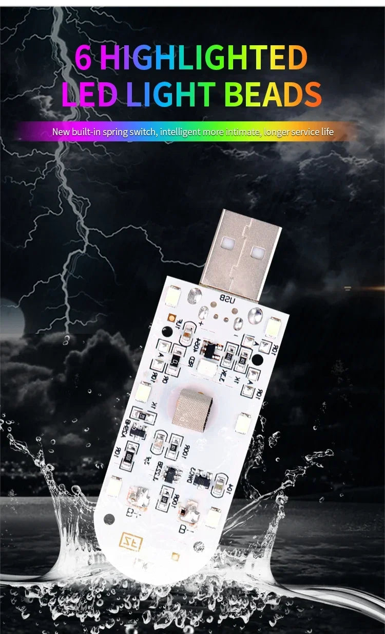 Car Interior Dome Light Finger Touch Sensor Mini LED Reading Lamp Roof Magnets USB Charging Atmosphere Dome Lamp Senser Tools Ne