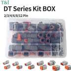 1/5 Boxes 250pcs Deutsch DT Series Waterproof Wire Connector Kit Automotive Sealed Plug with Pins DT06-2/3/4/6S DT04-2/3/4/6P