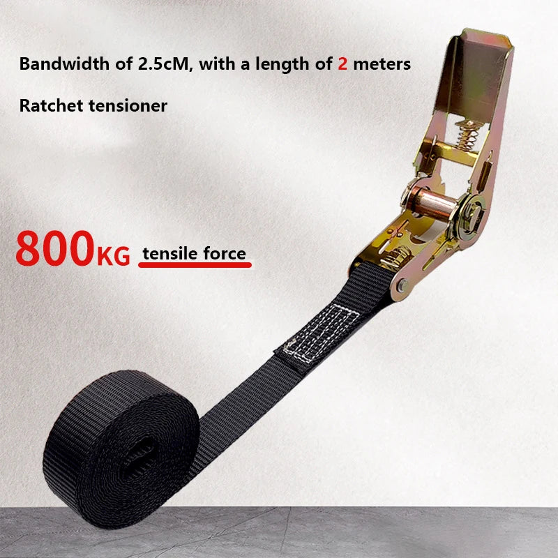 Adjustable Secure Tie-Down For Safe Luggage Transport Heavy-Duty Car And Truck Front Cargo Ratchet Strap With Metal Buckle