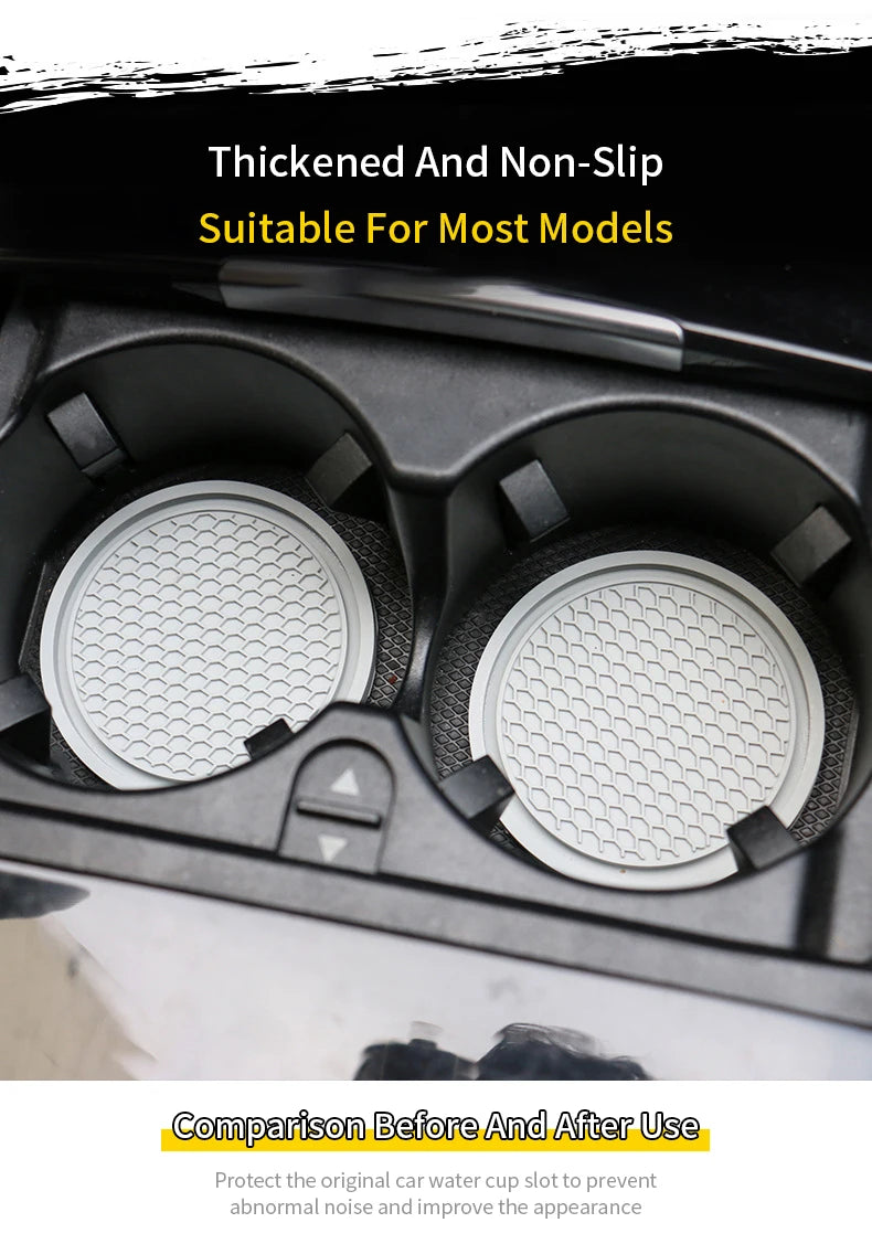 New Bling Rhinestone Cup Holder Drink Pad Interior Decoration Cute Anti-slip Round Durable Mat Coaster Heat Resi Car Accessories