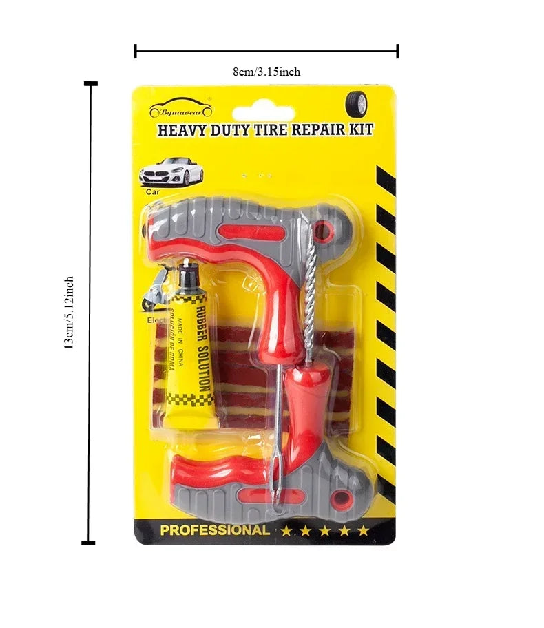 Car Tire Repair Tool Kit with Rubber Strips Tubeless Tyre Puncture Studding Plug Set Motorcycle Truck Vacuum Tire Repair Amagi