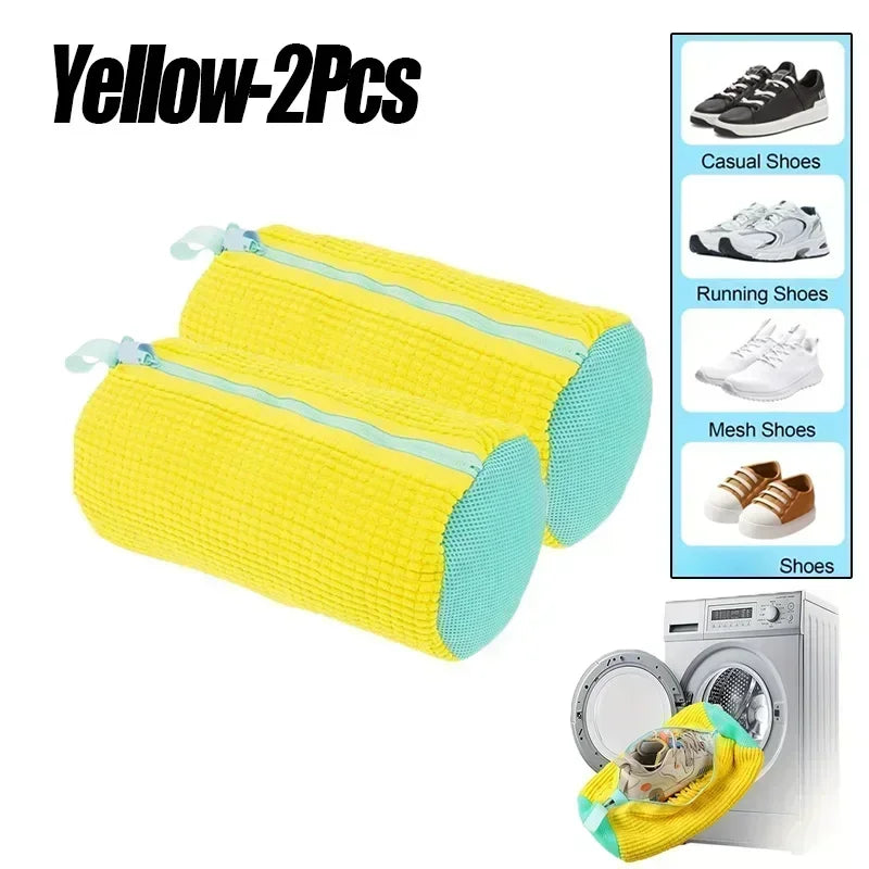 1-2PCS Wash Shoes Bag Padded Net Laundry Shoes Protector Fluffy Fibers Polyester Washing Shoes Machine Laundry Bag Drying Amagi
