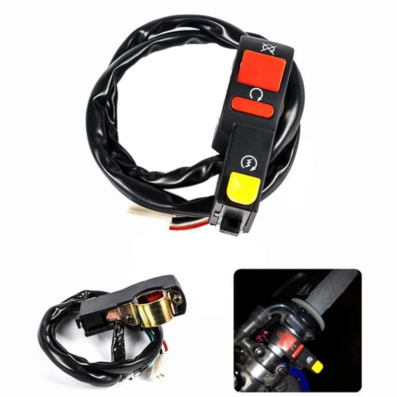1pc Electric Start Stop On Off Button Kill Starter Switch Motorcycle Dirt ATV Quad Bike On-Off Toggle Switch Push-Button
