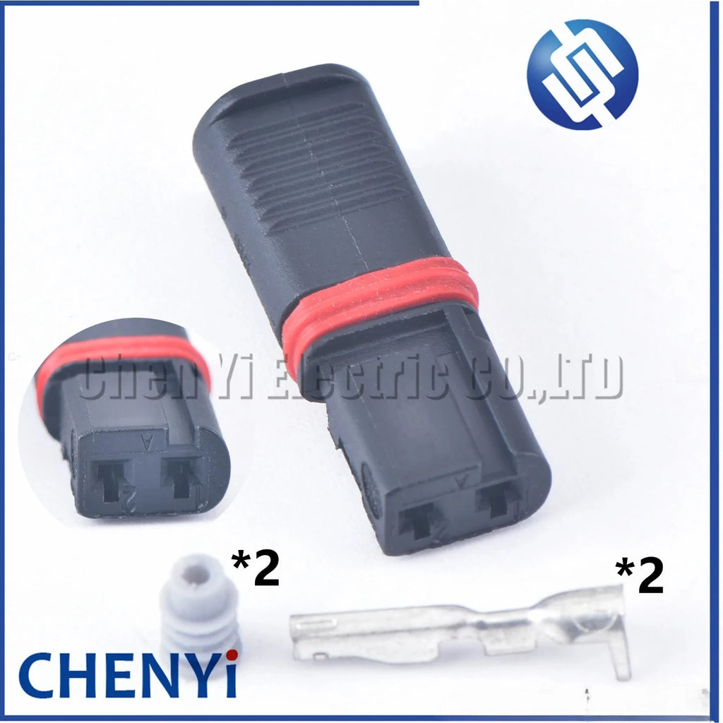2 Sets 2 Pin female Automotive Waterproof Connector Turn Signal Light Wire harness Plug