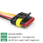 5/20/100Sets AMP Type 1.5 Series Automotive Waterproof Connector Plug Socket HID Male&Female 15CM Wire Harness 1P/2P/3P/4P/5P/6P