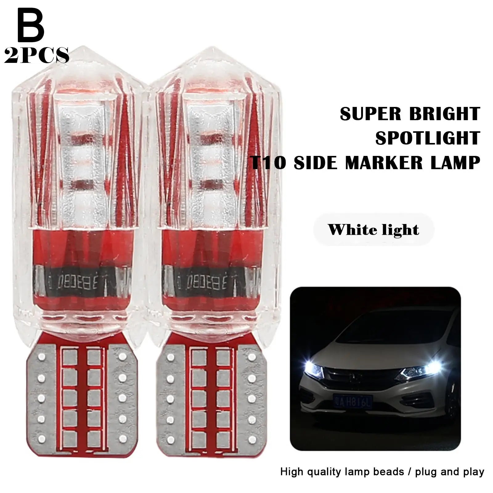 2pcs T10 W5W 194 LED Car Light Bulb Non-Pola 6SMD Canbus Car License Plate Light Interior Dome lights Reading Lamp 12V-24V Tools