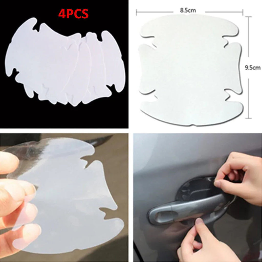 4Pcs Car Door Handle Invisible Film Scratch Decal Car Sticker Universal Car Handle Protection Film Styling Exterior Accessories