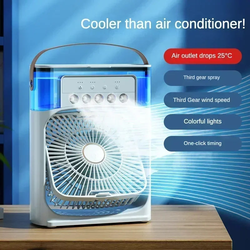 Super Cooling Desktop Small Fan Spray Air Conditioning Fan Cooling Miracle Air Cooler Dormitory Small USB Electric Fan Amagi