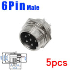 5Pcs GX16 Aviation Connector 2/3/4/5/6/7/8/9/10 Pin Male Plug Female Socket 16mm Wire Panel Mount Nut Type Circular Adapter