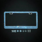 Car Glitter Crystal Sticker License Plate Frame Women's License Plate Frame Auto Parts 12.2*6.3in Three Colors Optional Amagi