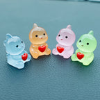 Cute Small Dinosaur Hug Heart Car Ornaments Night Glowing Luminous Dashboard Decor Car Home Ornament Decoration 10/1pcs