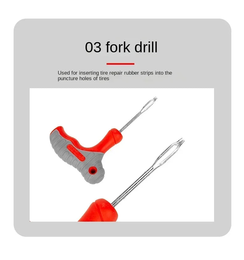 Car Tire Repair Tool Kit with Rubber Strips Tubeless Tyre Puncture Studding Plug Set Motorcycle Truck Vacuum Tire Repair Amagi