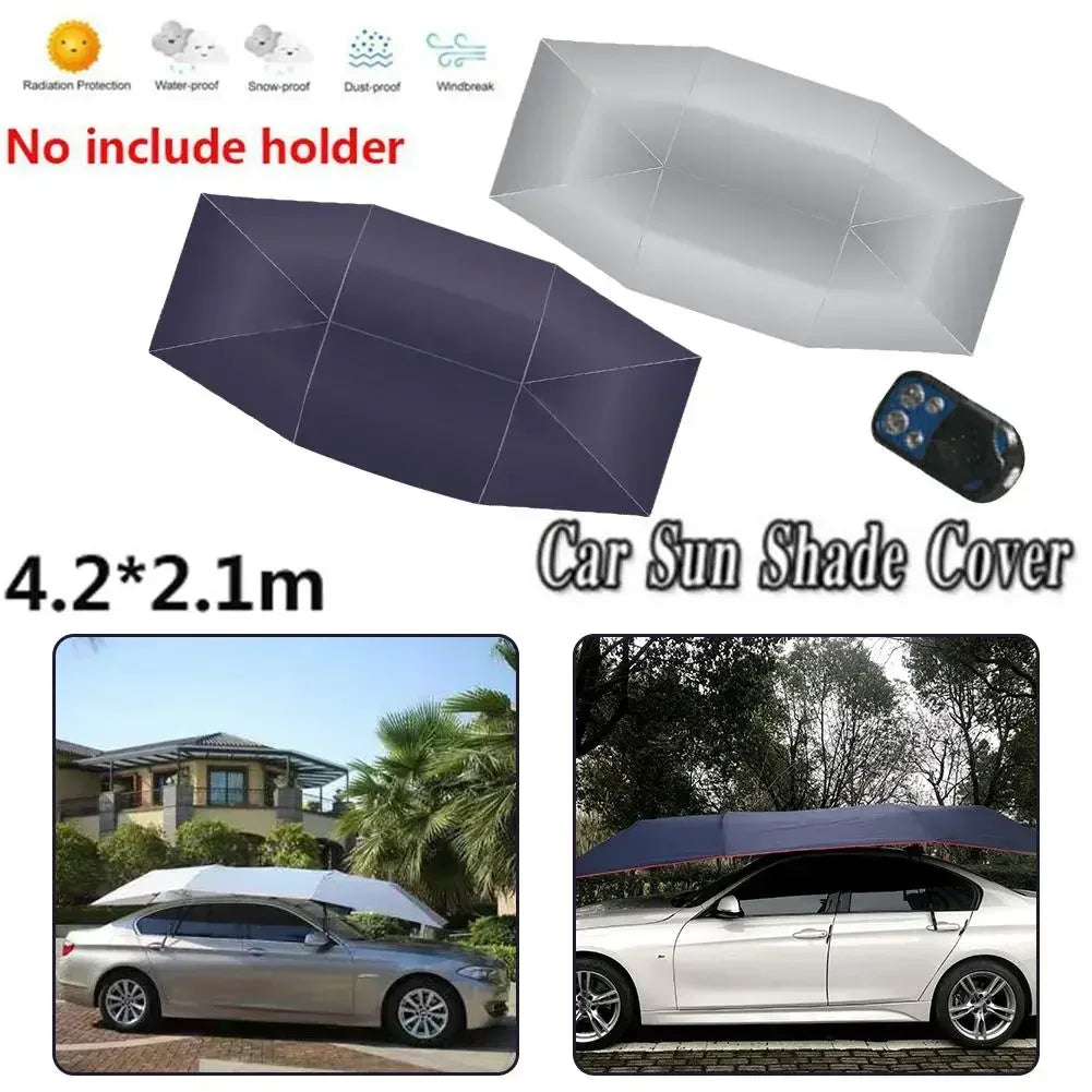 Super Large Car Sunshade Umbrella Fully Automatic Folding Roof Summer Sunscreen Shed Remote Control Portable Canopy Cover Amagi