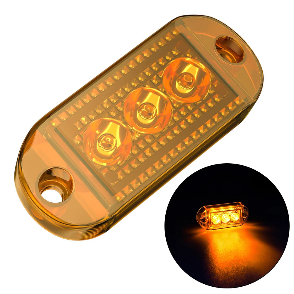 1PC LED Clearance Light Side Marker Truck Trailer Lorry Lamp Red White 12V 24V Oval Front Rear Clearance Indicator Lamp Car Part