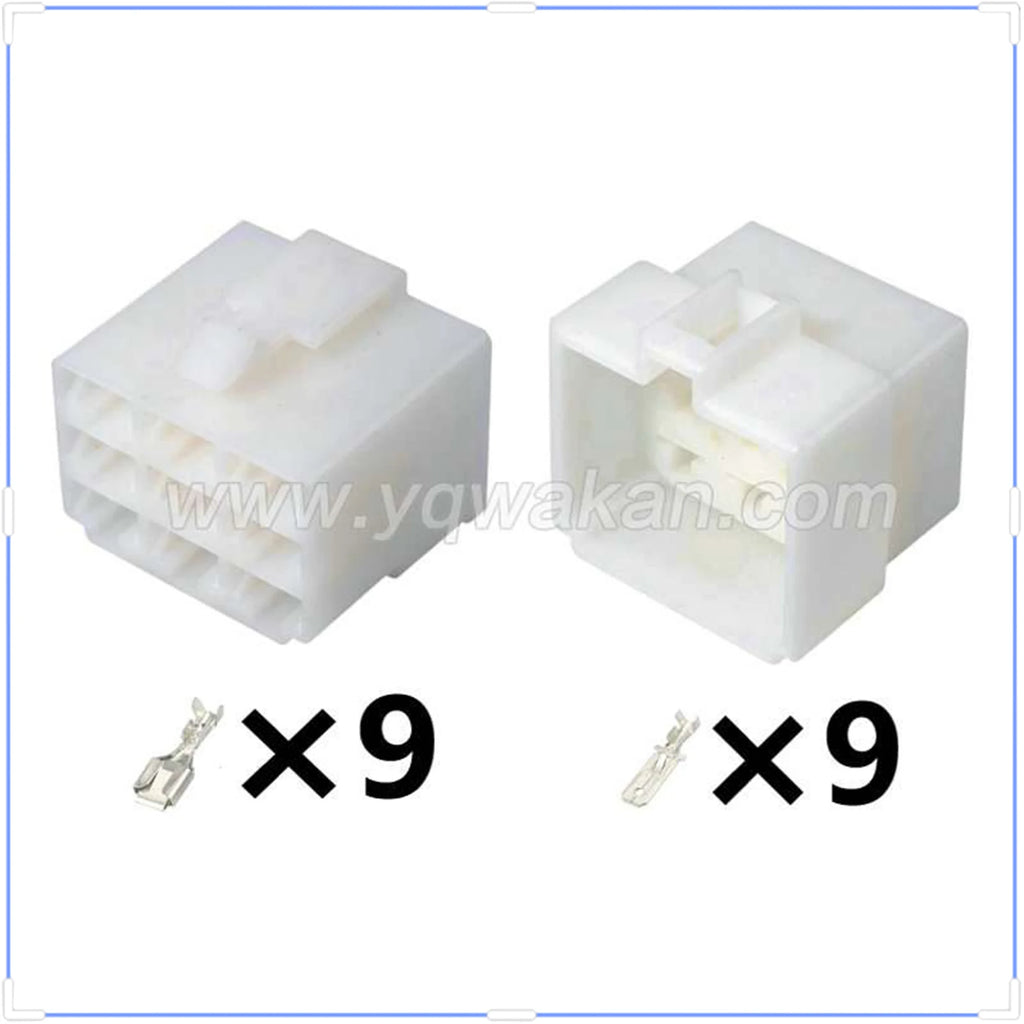 9-Pin Connector Unsealed 6.3mm Male Female Connector Wiring Harness Cable Plug For Ebike Car Terminal DJ7091-6.3-11/21